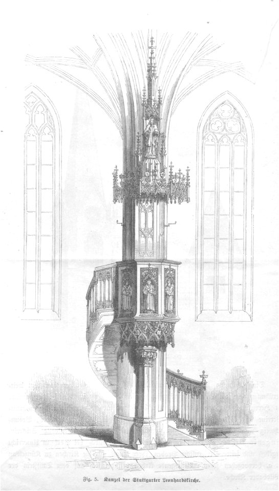 Carl F. Beisbarth - Kanzel der Leonhardskirche in Stuttgart