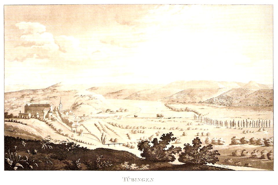 Carl F. Doerr - Tübingen und Neckartal vom Schlossberg, Aquatinta ca1820 Inv.1514 (SW086)