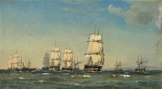 Carl Frederik Sørensen - Danske orlogsskibe i formation - 1850