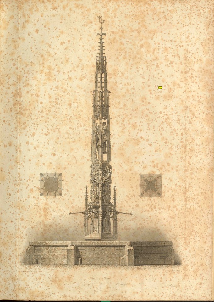 Carl F. Beisbarth - Der Marktbrunnen in Urach (1859)