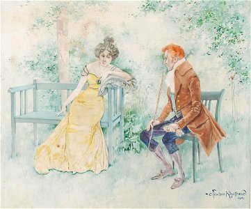 Carl Fischer-Köystrand Elegantes Paar im Park