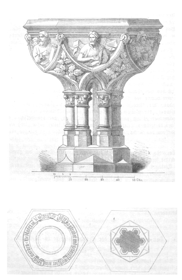 Carl F. Beisbarth - Taufstein der Leonhardskirche Stuttgart (Entwurf 1869)