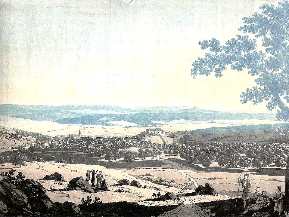 Carl F. Dörr - Tübingen vom Steinenberg, Aquatinta ca1820 Inv.1506 (SW139)