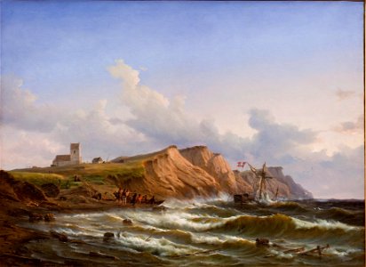 Carl Frederik Sørensen - Parti af Jyllands Vestkyst med Ferring Kirke - 1848