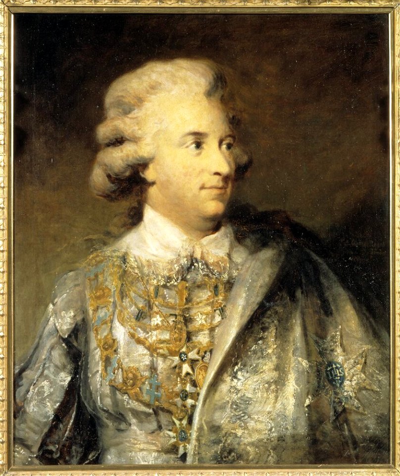 Carl Fredric von Breda - Gustav III (1746-1792), kung av Sverige, g.m. Sofia Magdalena, prinsessa av Danmark, drottning av Sverige - NMDrh 45 - Nationalmuseum
