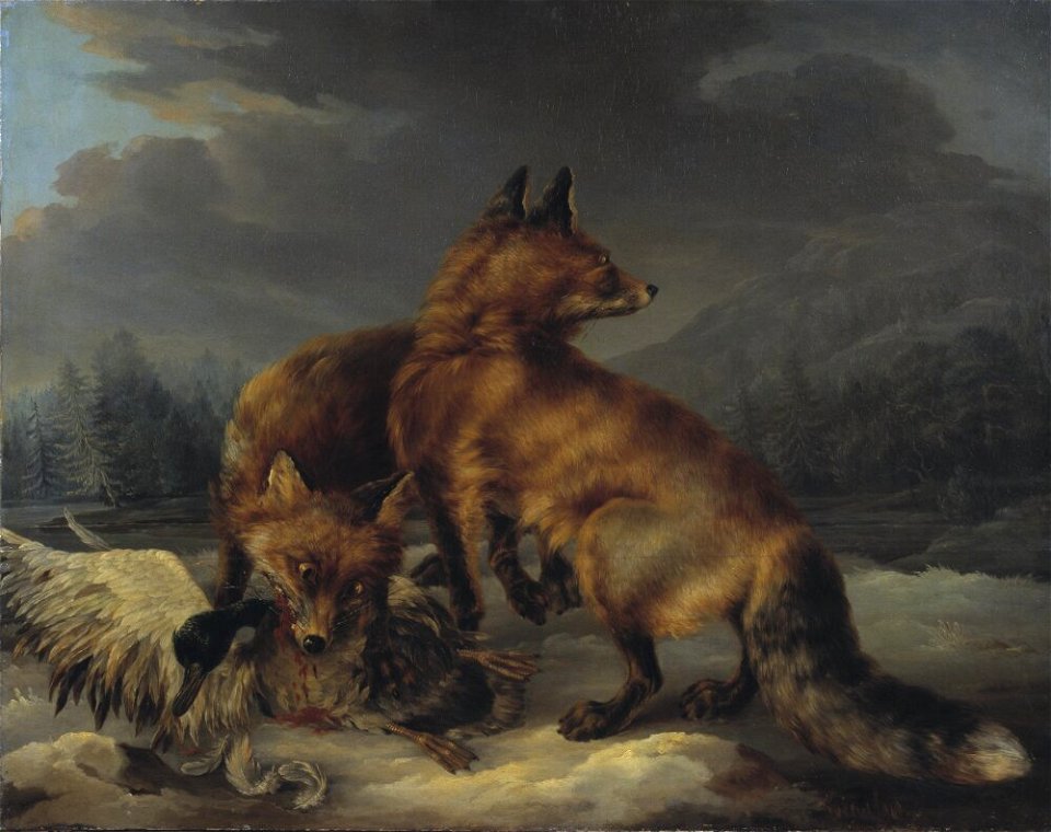 Carl Frederik Kiörboe - Two Foxes - NM 4838 - Nationalmuseum