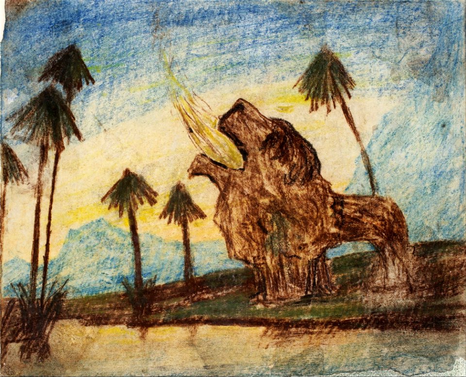 Carl Fredrik Hill - Untitled (landscape with lion) - Google Art Project