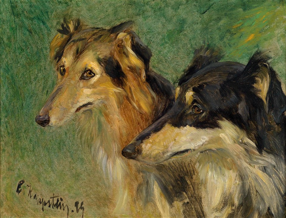 Carl Friedrich Kapstein Portrait zweier Borzoj-Hunde 1894