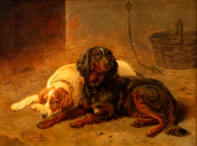 Carl Friedrich Deiker - Zwei Jagdhunde
