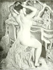 Carl Frieseke - Femme nue a sa toilette