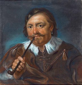 Carl Frister Portrait eines Musketiers mit Pfeife