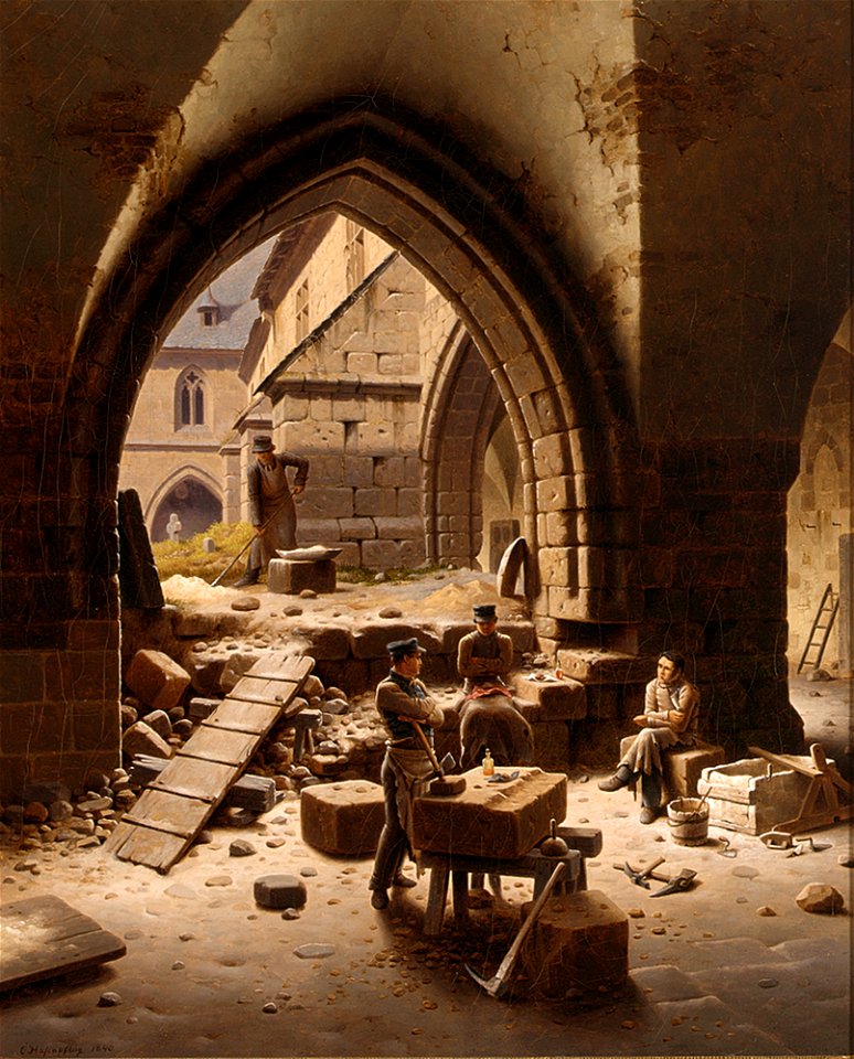 Carl Georg Adolph Hasenpflug - Partie des Kreuzganges der Liebfrauenkirche Halberstadt