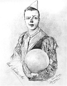 Carl Godlewski als Clown, 1887 (von C.W.Allers)
