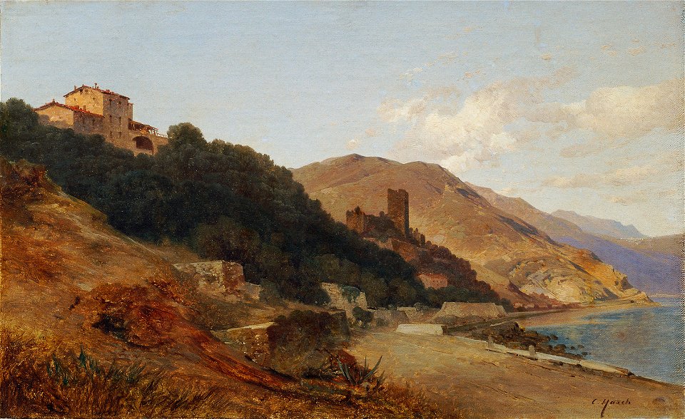 Carl Hasch - Italienische Abendlandschaft (Herbstabend an der Riviera bei Bordighera) - 4293 - Österreichische Galerie Belvedere