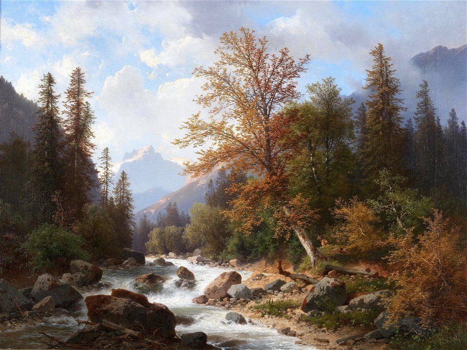 Carl Hasch Gebirgsbach in der Ramsau