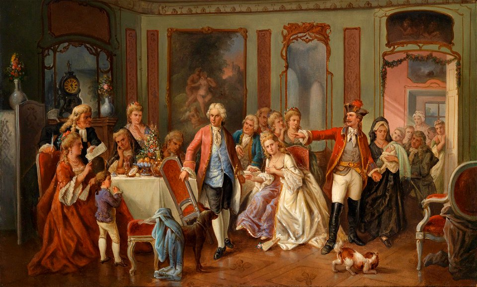 Carl Herpfer (circle) Überraschter junger Vater