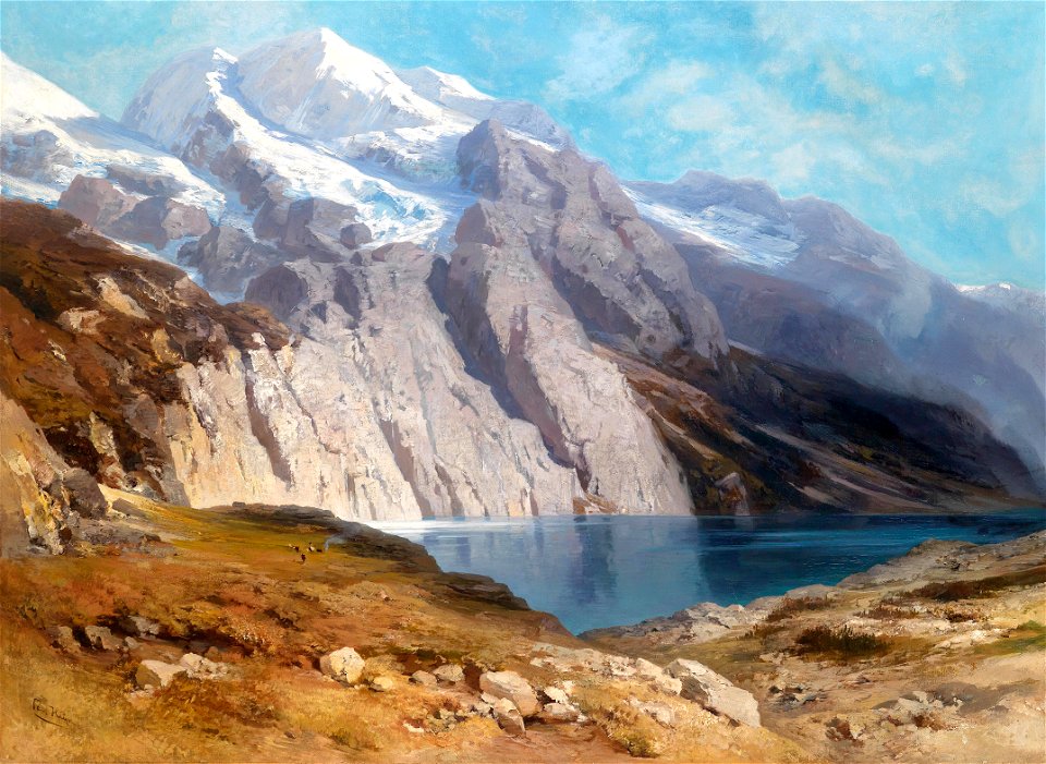 Carl Heyn Blick auf das Doldenhorn mit Oeschinensee