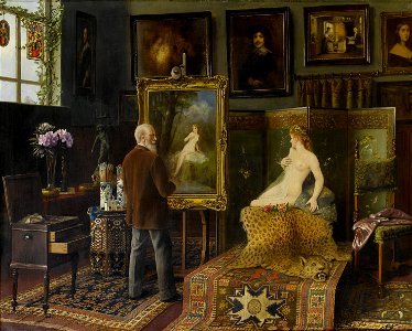 Carl Johann Spielter In the artist's studio