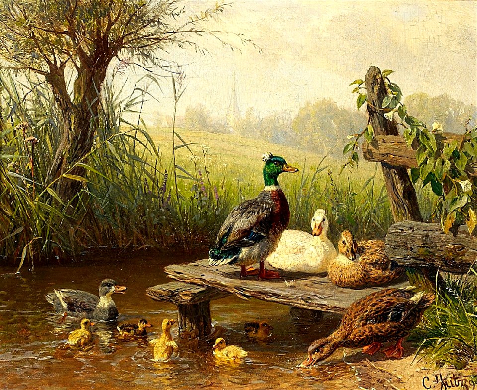Carl Jutz dÄ Enten am Teich 1899