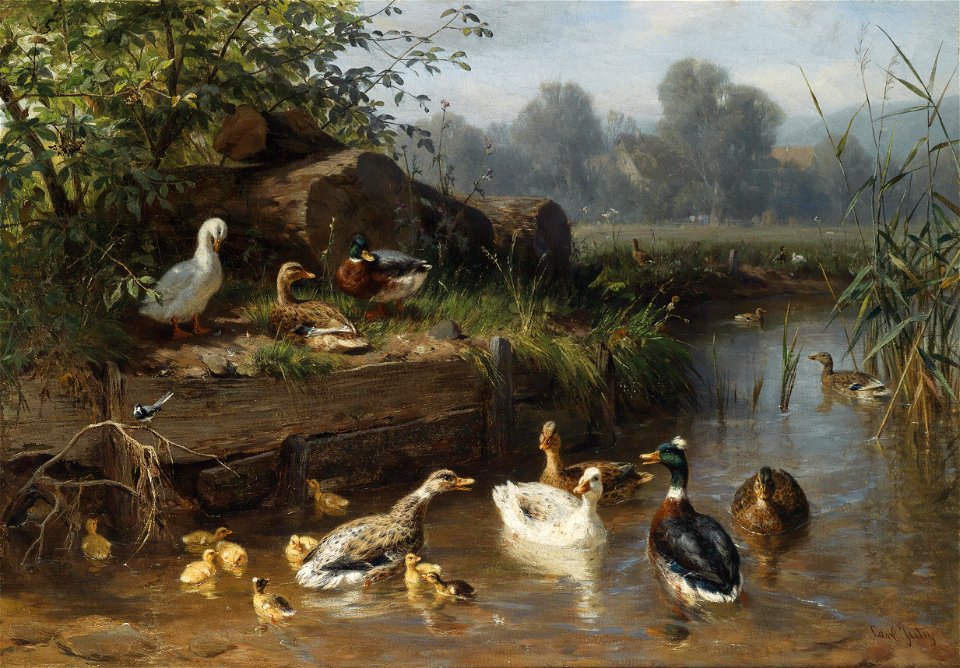 Carl Jutz Enten am Bach