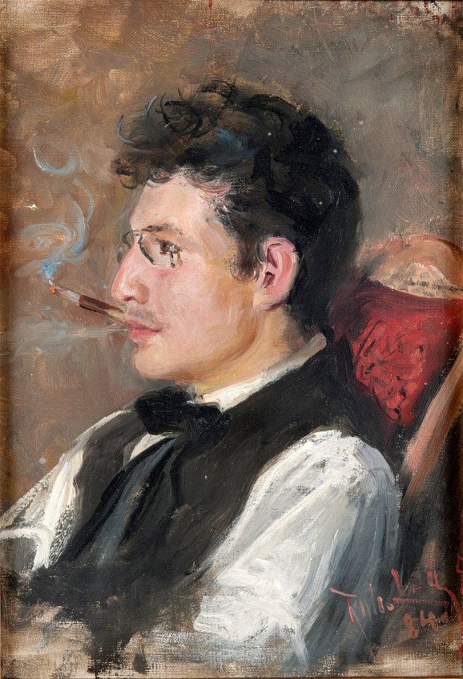 Carl Johansson (1863-1944), konstnär, målare, g.m. Märta Berglund 1884 (Robert Lundberg) - Nationalmuseum - 159382