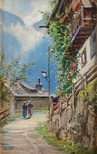 Carl Kaiser-Herbst Spaziergang auf der Dorfstraße