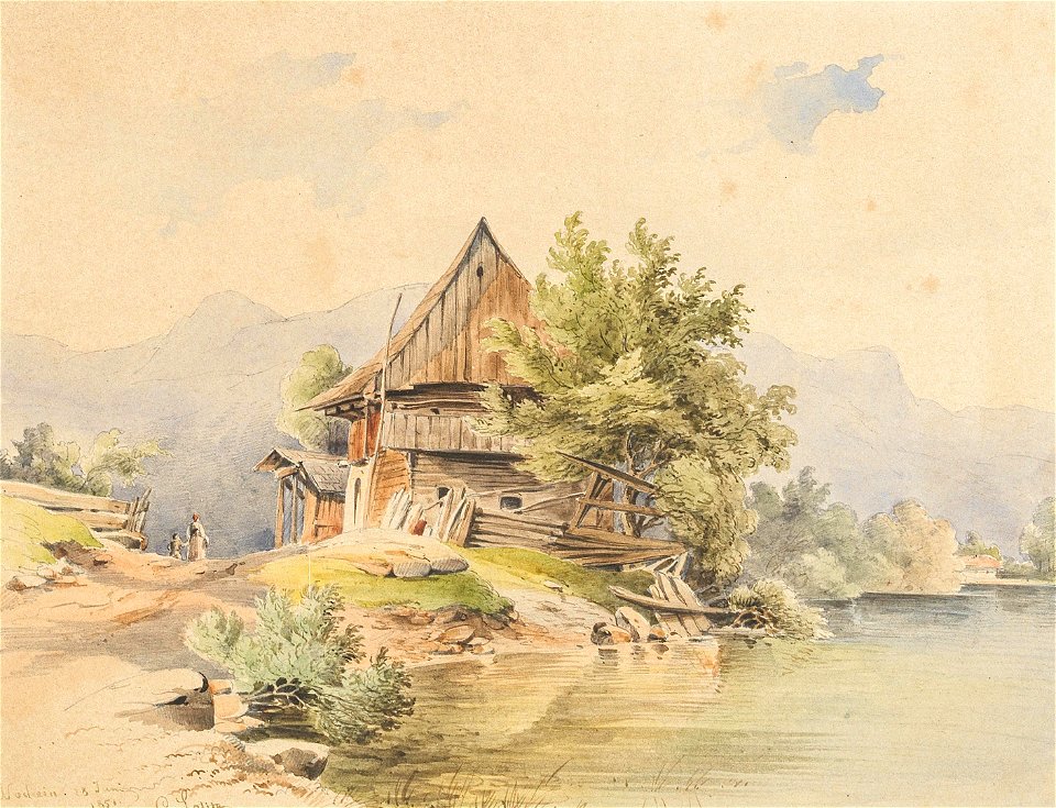 Carl Lafite Holzhütte am See 1851