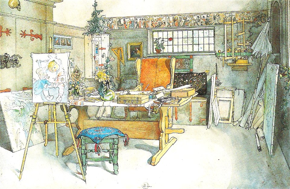 Carl Larsson - Ateljén, ena hälften - Ett hem - 1899