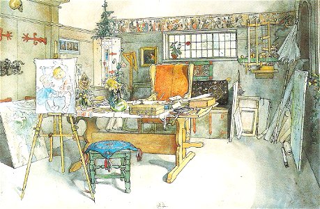 Carl Larsson - Ateljén, ena hälften - Ett hem - 1899
