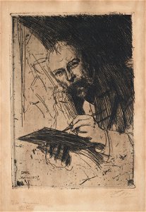Carl Larsson by Anders Zorn, Etching 1897