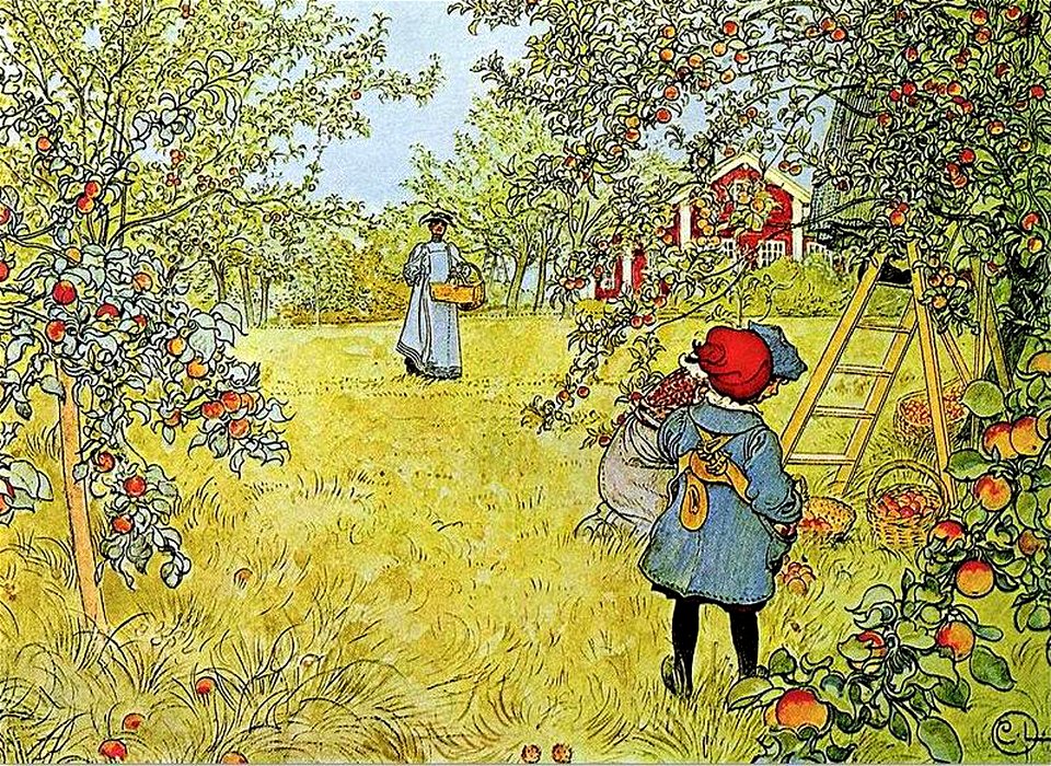Carl Larsson - Äppelskörden ( ±1904)