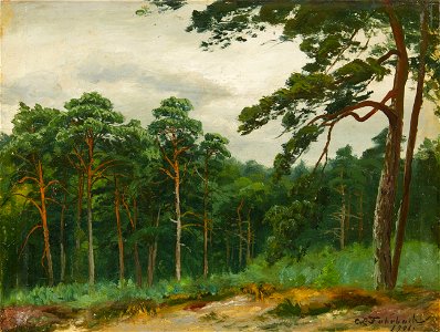 Carl Ludwig Fahrbach Waldlandschaft 1901. Free illustration for personal and commercial use.