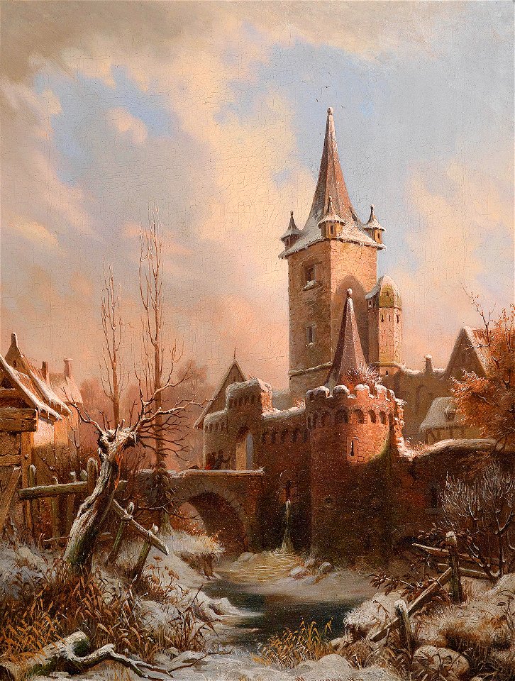 Carl Ludwig Ferdinand Messmann Schlosslandschaft im Winter