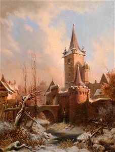 Carl Ludwig Ferdinand Messmann Schlosslandschaft im Winter