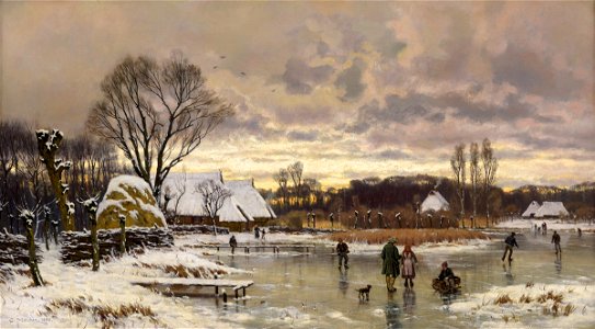 Carl Malchin Seenlandschaft im Winter 1896