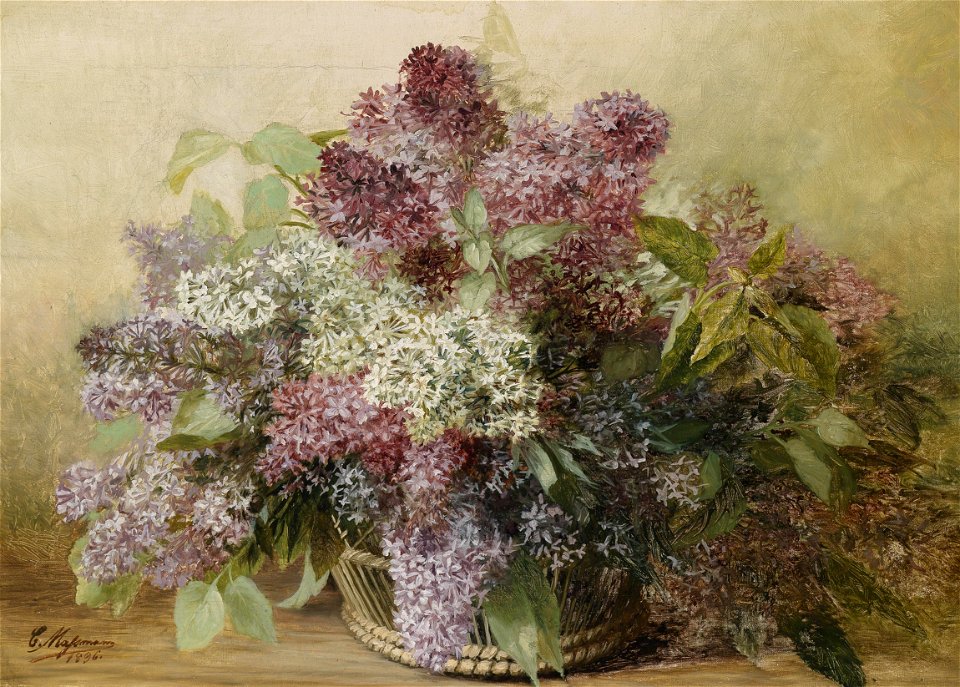 Carl Massmann Korb mit Flieder