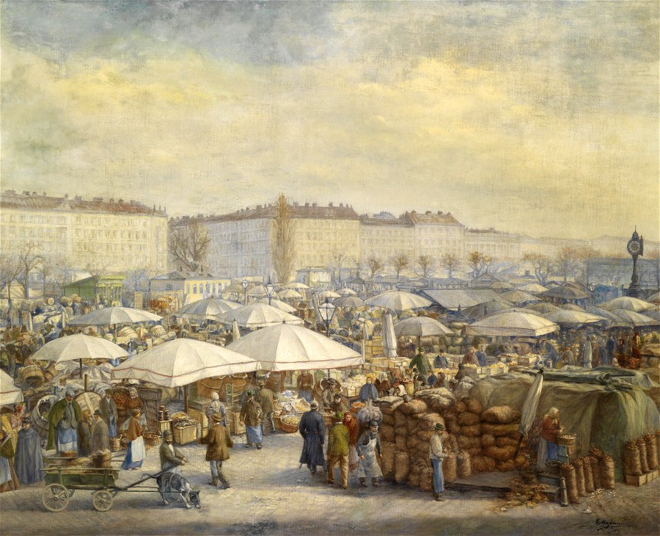 Carl Massmann Reges Treiben am Naschmarkt