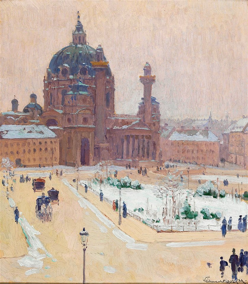 Carl Moll - Church of St. Charles in winter