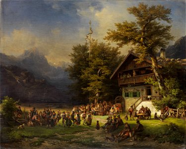 Carl Millner Maibaumfest 1848. Free illustration for personal and commercial use.