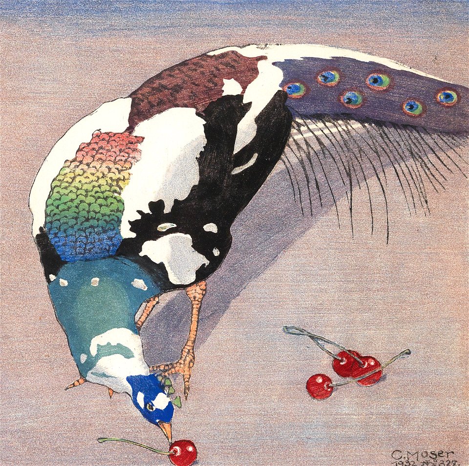 Carl Moser Weißgefleckter Pfau Fassung 3