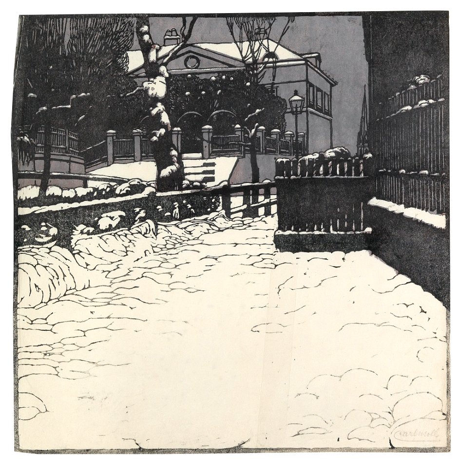 Carl Moll Verschneite Villa in Döbling 1903