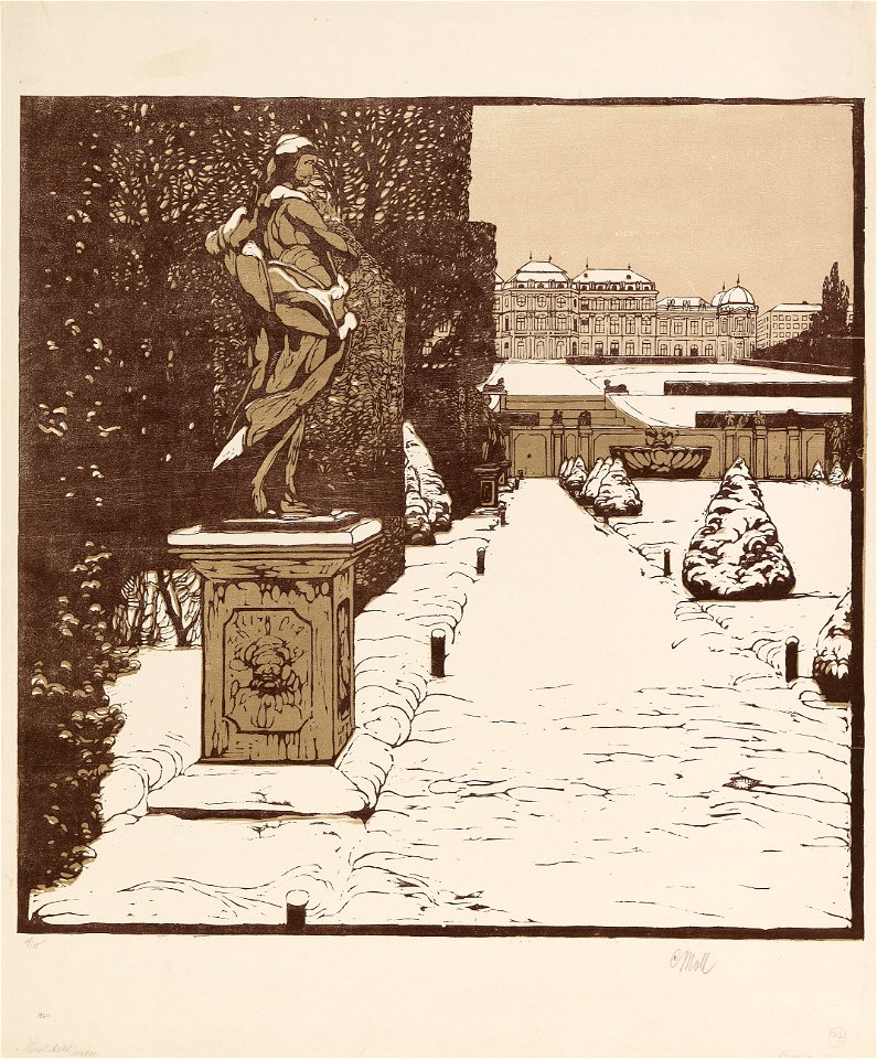Carl Moll Belvederegarten im Winter
