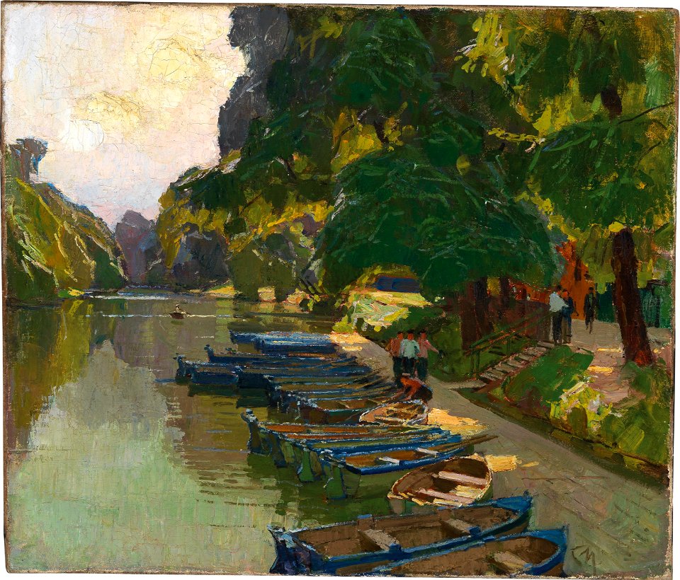 Carl Moll – Landing stage at Heustadlwasser (Prater, Vienna)