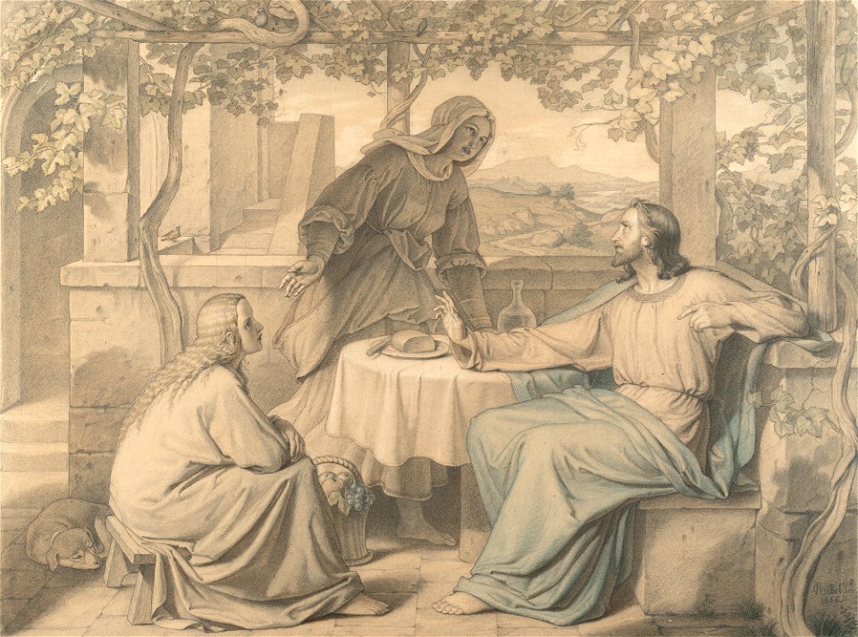 Carl Peschel Christus bei Maria und Martha 1866