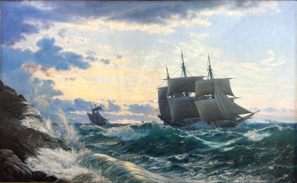 Carl Rasmussen - Skibe som morgenen efter en storm klarer landet for sig - KMS1119 - Statens Museum for Kunst