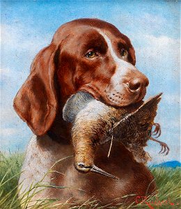 Carl Reichert - Gundog with Snipe