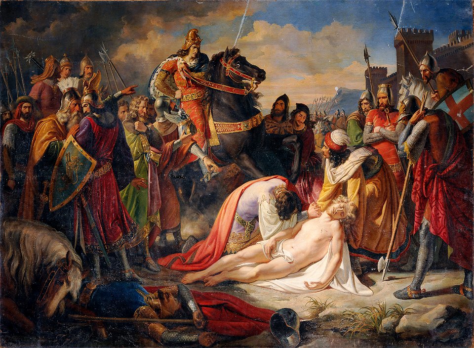 Carl Rahl - Karl I. von Anjou an der Leiche Manfreds nach der Schlacht von Benevent am 26. Februar 1266 - 2872 - Kunsthistorisches Museum