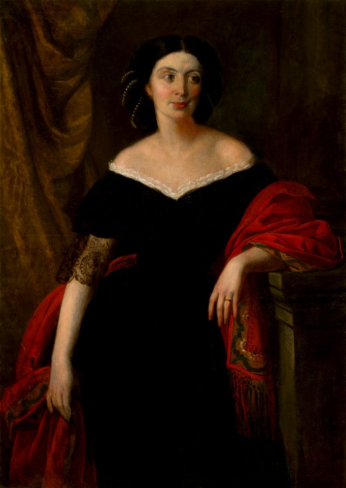 Carl Rahl - Podobizeň ženy vo večernej róbe - O 3142 - Slovak National Gallery
