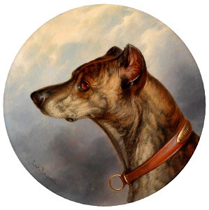 Carl Reichert Hundeporträt rund