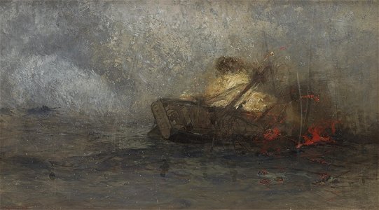 Carl Saltzmann - Brennendes Schiff - BG-M 12117-14 - Berlinische Galerie